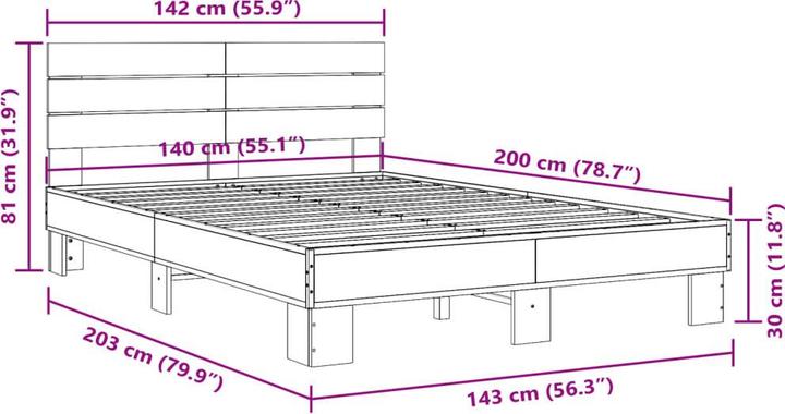 Image du produit vidaXL Bettgestell (140 x 200 cm)