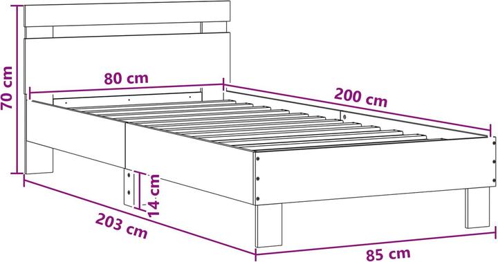 Produktbild vidaXL Bettrahmen (80 x 200 cm)