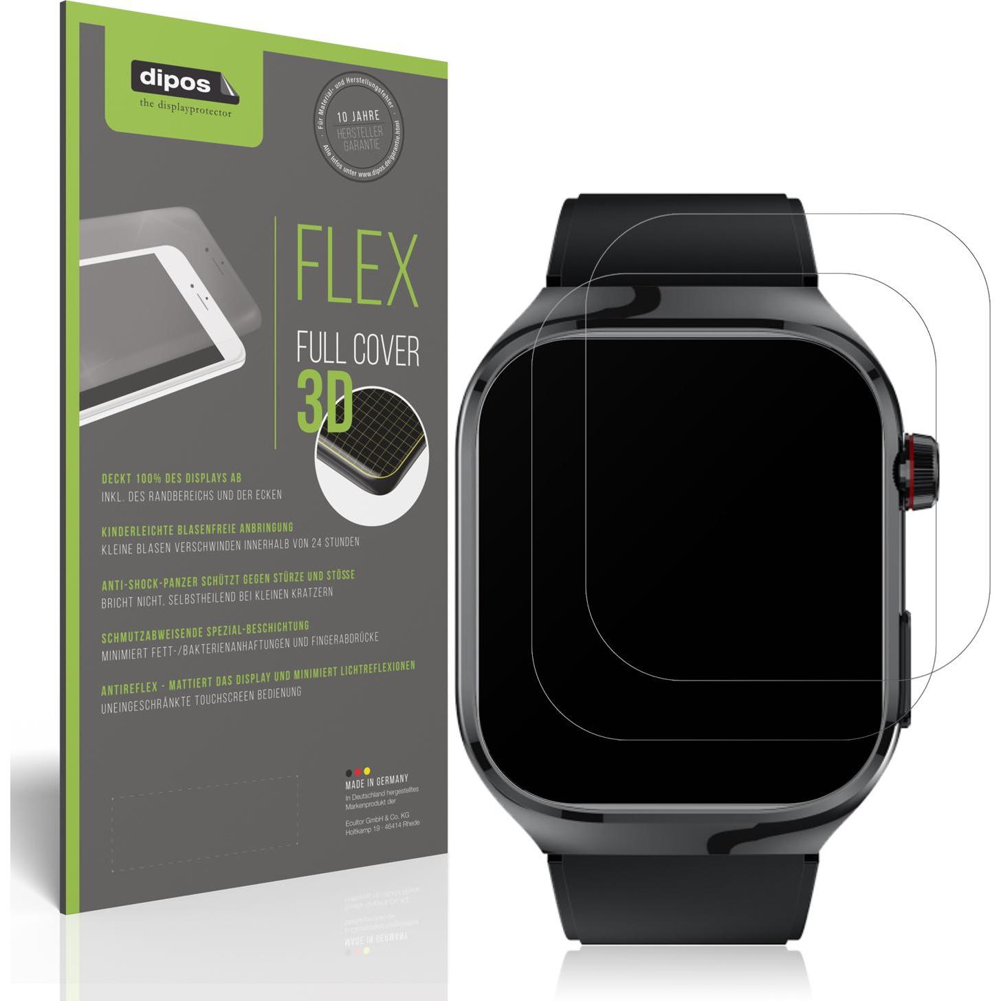 Dipos Full Cover Schutzfolie Matt, Smartwatch Schutzfolie, Transparent
