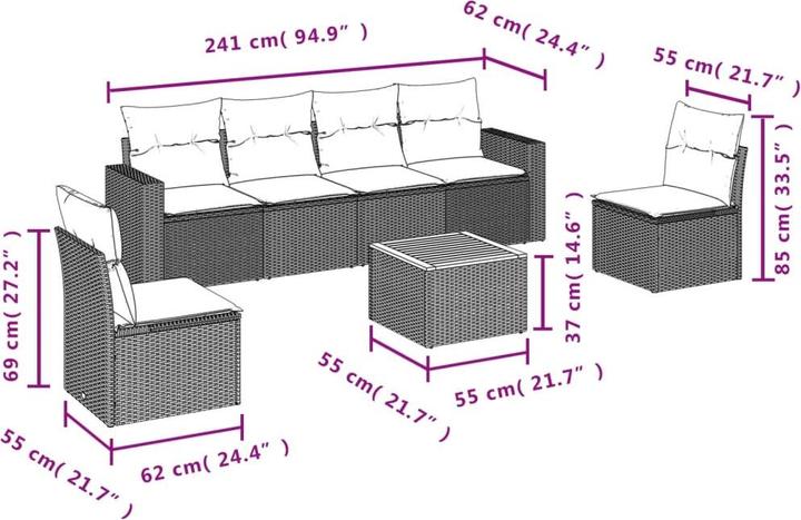 Produktbild vidaXL Garten Sofagarnitur
