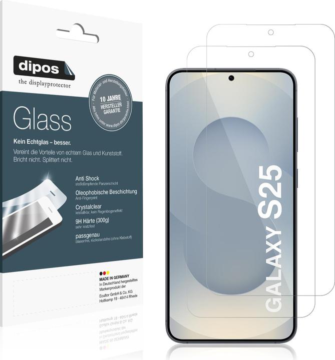 Produktbild Dipos Anti-Shock Displayschutz 9H (1 Stück, Samsung Galaxy S25)