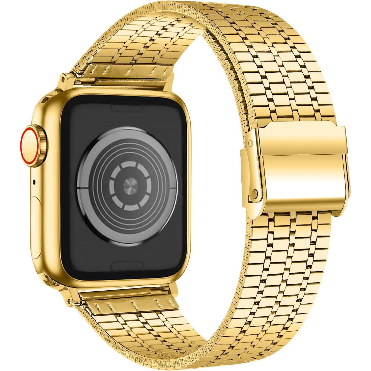 Strap-it Stahlarmband (Edelstahl, Apple Watch), Uhrenarmband, Gold
