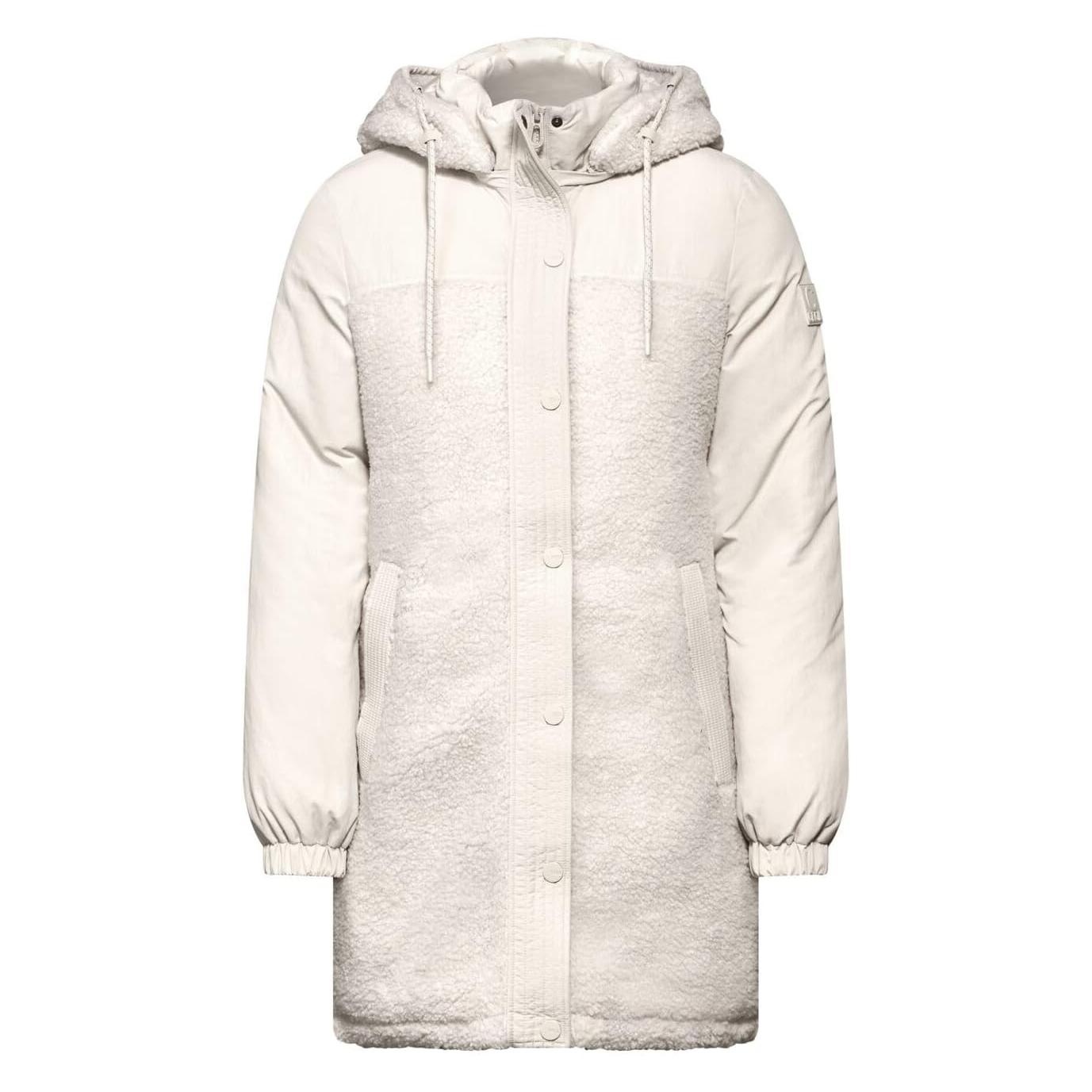 Cecil, Vrouwen, Jassen, Teddy Mix Coat - Dames Jas - Vanilla White - Maat Xl, Wit