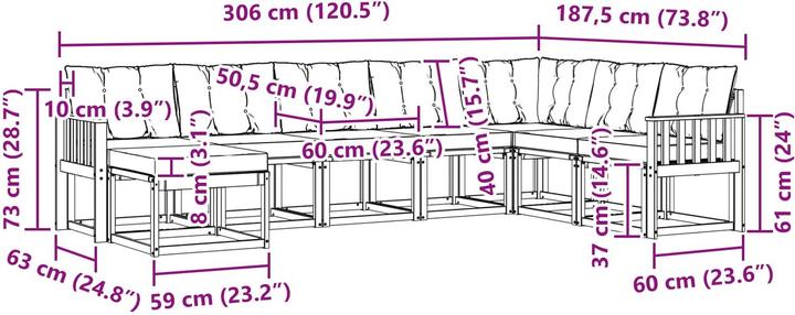 Produktbild vidaXL Outdoor-Sofa