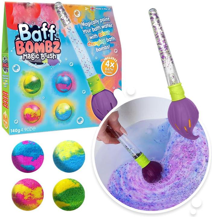 Activity Board Magic Brush, 4 x Badebomben, malen Sie Ihr Badewasser magisch, kreatives Spielzeug für Kinder