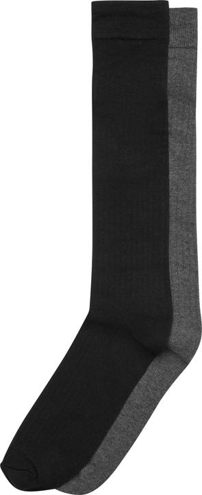 Produktbild Urban Classics High Knee Socks 2-Pack black+darkgrey 35-38 (2er Pack, 35 - 38)