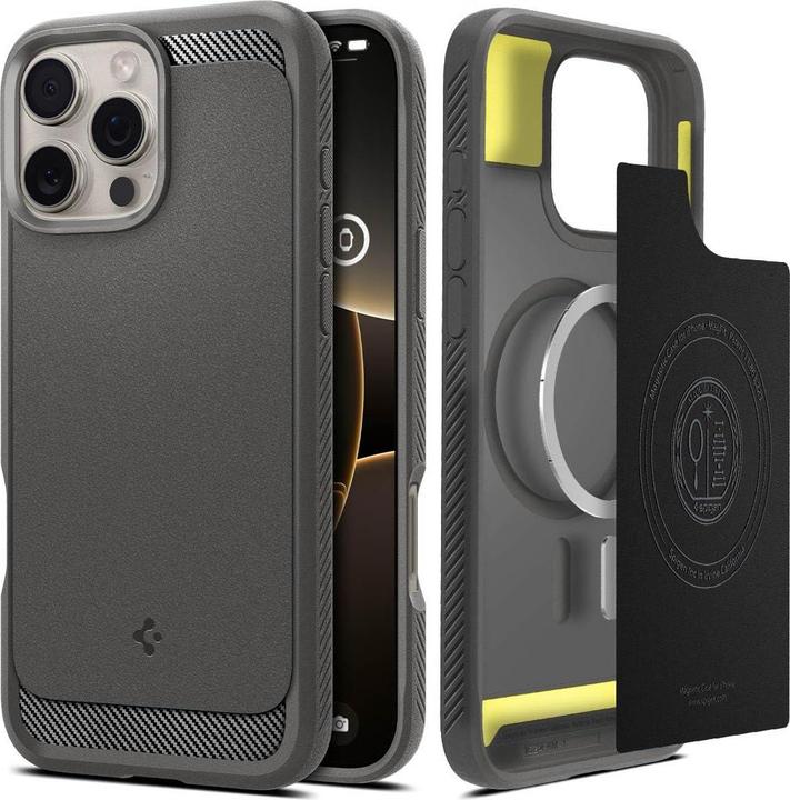 Productafbeelding Spigen Rugged Armor Mag Magsafe hoesje voor iPhone 16 Pro 6,3" grijs (Apple iPhone 16 Pro)