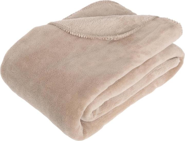 Atmosphera Linnen Microvezel Plaid 180x230, beige (180 x 230 cm)