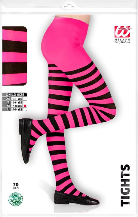 Image du produit Widmann Collants enfant noir-rose rayé