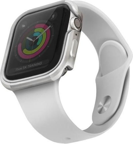 Actual product image Uniq etui Valencia Apple Watch Series 4/5/6/SE 44mm. srebrny/titanium silver