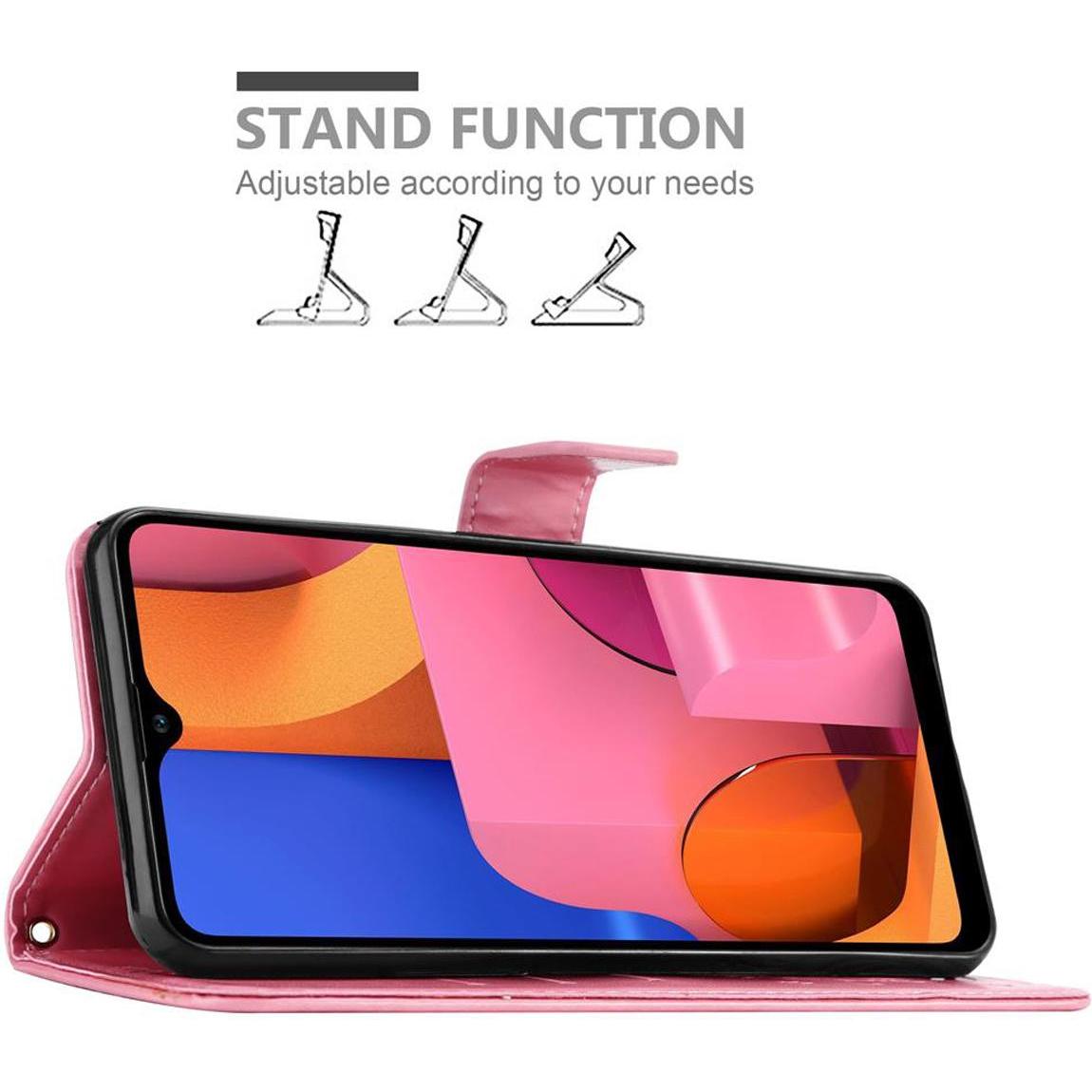 Thumbnail - Cadorabo Flower Book Hülle (Samsung Galaxy A21), Smartphone Hülle, Rosa