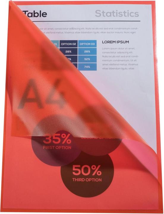 Immagine prodotto Exacompta Copertina trasparente A4, 100 pezzi, rosso (A4, 100x)