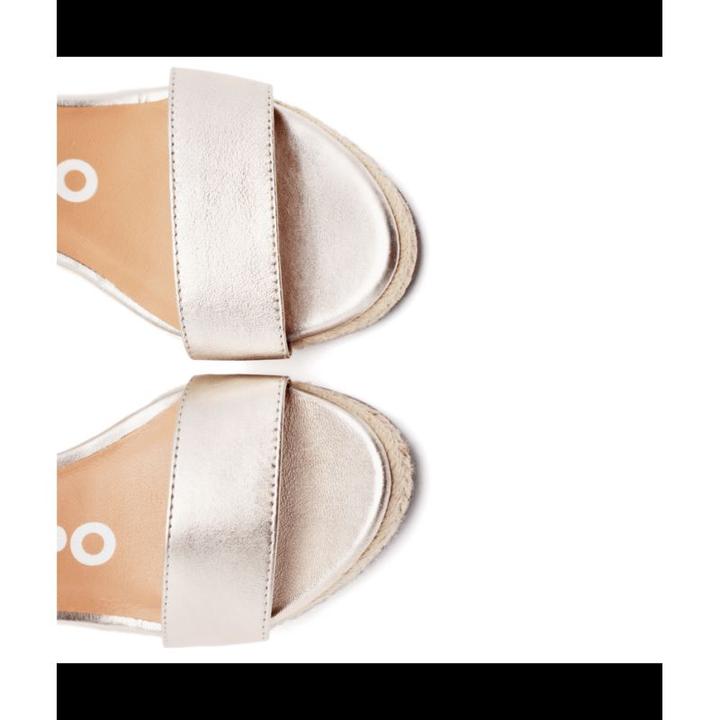 Immagine prodotto Gioseppo ZHEPE Damen-Sandalen aus schwarzem Leder mit Jute-Absatz, platin, 38 EU (38)
