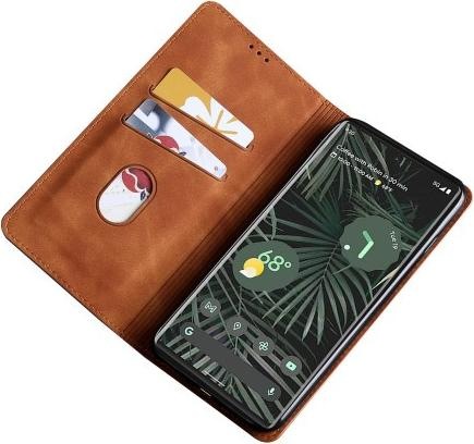 Produktbild Cover-Discount Google Pixel 6 Pro - Vintage Flip Case Hülle beige (Google Pixel 6 Pro)