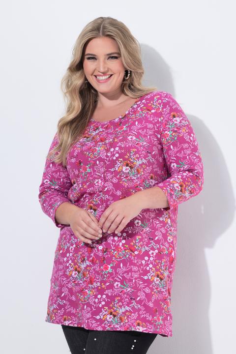 Image du produit Miamoda T-shirt long, motif minimaliste, message avec lettres en petits strass scintillants (52)