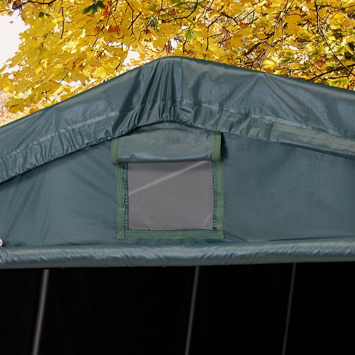 Actual product image Toolport Zeltgarage ca. 3,3 x 6,2 m PREMIUM Carport PE 600 N Plane Unterstand Lagerzelt Garage in dunkelgrün