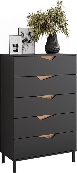 Image du produit Vicco Kommode Marelle, Anthrazit/Artisan, 76 x 120 cm mit 5 Schubladen (76 x 38 x 120 cm)