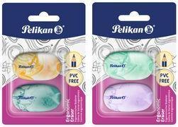 Produktbild Pelikan Kunststoff-Radierer, ergonomisch, 2er Blister thermoplastischer Kunststoff (PVC frei), abriebfrei