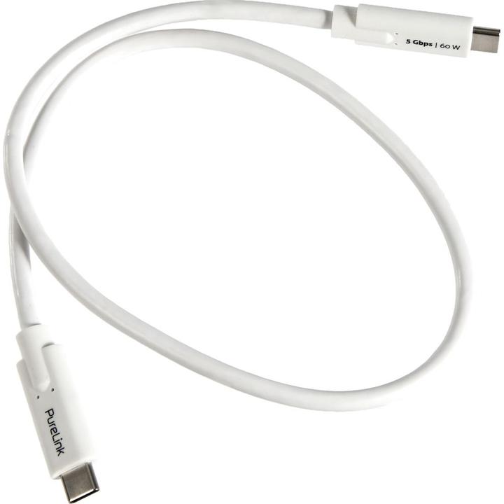 Image du produit Purelink Câble USB 3.1 (Gen 1) USB C - USB C 0.5 m Blanc (0.50 m, 60 W)