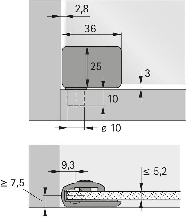 Productafbeelding Hettich Glasdeurscharnieren ET 150