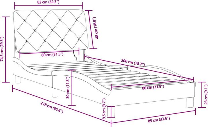 Actual product image vidaXL Bettgestell (140 x 200 cm)