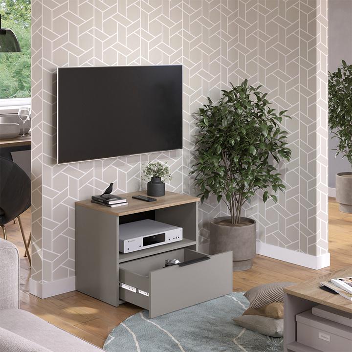 Actual product image Vicco Lowboard Wido, Greige/Sonoma, 60 x 50 cm mit Schublade