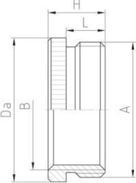 Actual product image Jacob Reducer male thread M50 female thread M32 brass (M32)