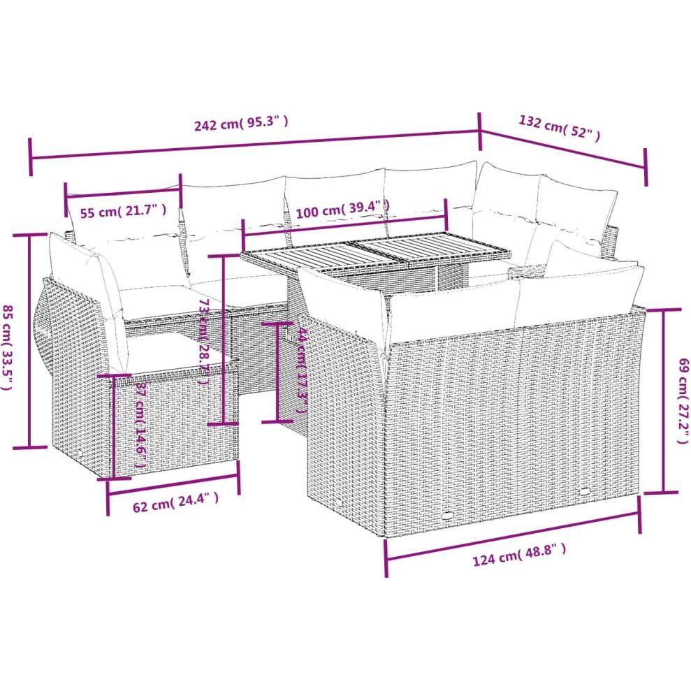 Thumbnail - VidaXL, Gartenlounge, 10-tlg. Garten-Lounge-Set mit Kissen