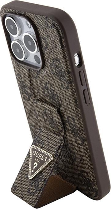 Immagine prodotto Guess GUHCP15LPGS4TDW iPhone 15 Pro 6.1" brązowy/marrone custodia rigida Grip Stand 4G Triangle Strass (Apple iPhone 15 Pro)