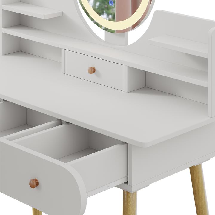 Produktbild Vicco Edda mit LED-Spiegel und Hocker (100 x 40 x 76 cm)