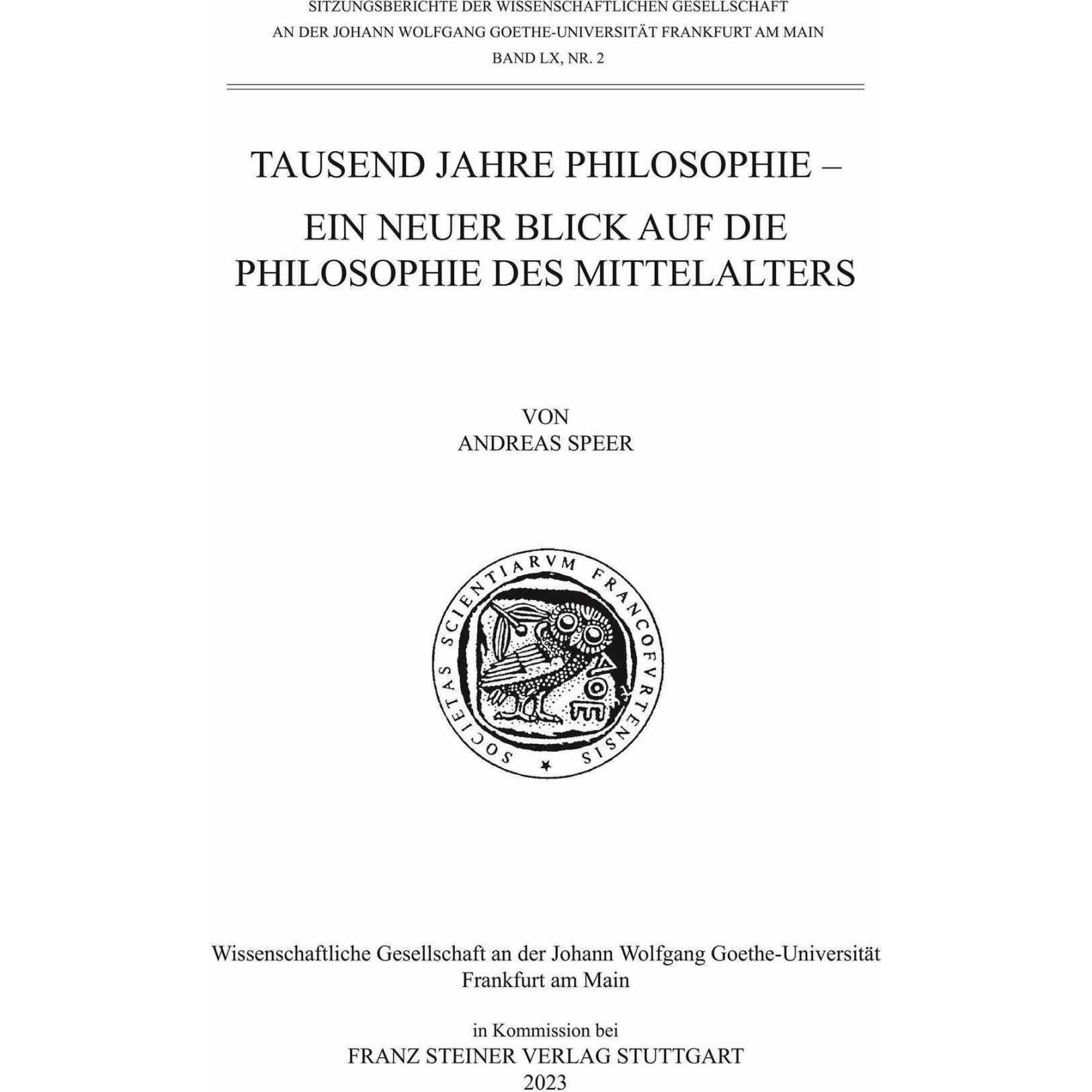 Andreas Speer, Fachbücher von Andreas Speer