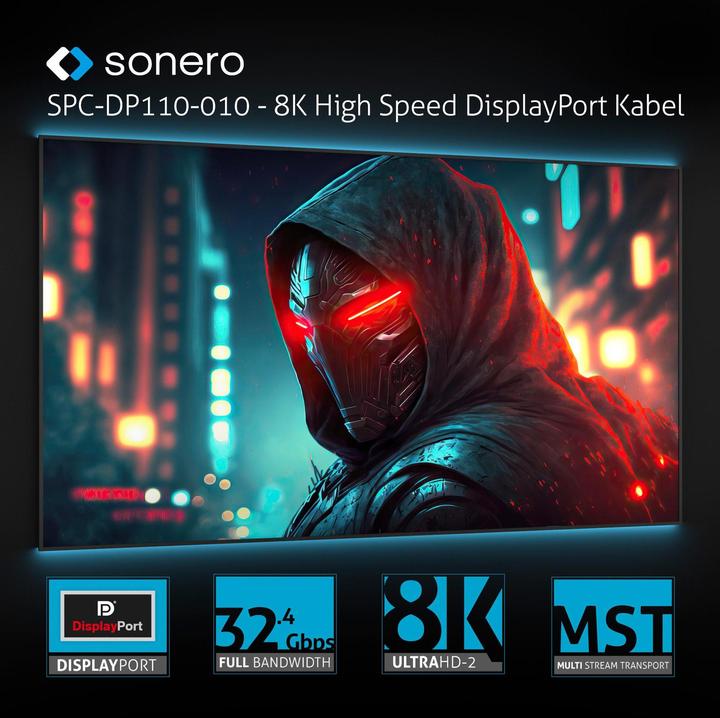 Produktbild Sonero DisplayPort  — DisplayPort (3 m, DisplayPort, 1.4)