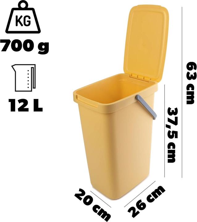 Produktbild Kadax Abfallbehälter mit Deckel und Griff (12 l)