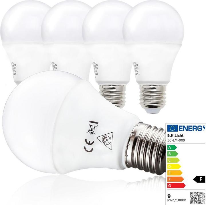 Actual product image B.K.Licht LED bulbs, set of 5, E27/9W (E27, 806 lm, 5x)