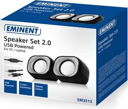 Produktbild Eminent 2.0 Stereo speaker set for PC and laptop, USB powered