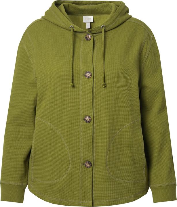 Produktbild Ulla Popken Sweatjacke, Waffelstruktur, Kapuze (50, 52)