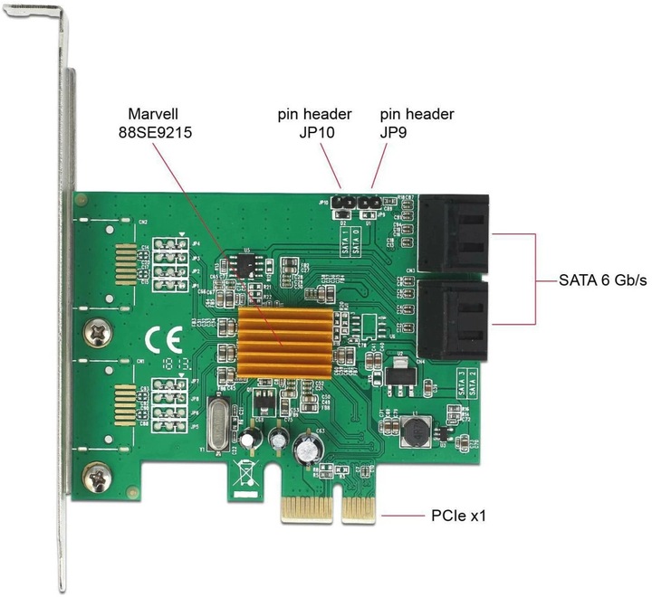 Actual product image Delock 4 Port SATA PCI Express Card 90382