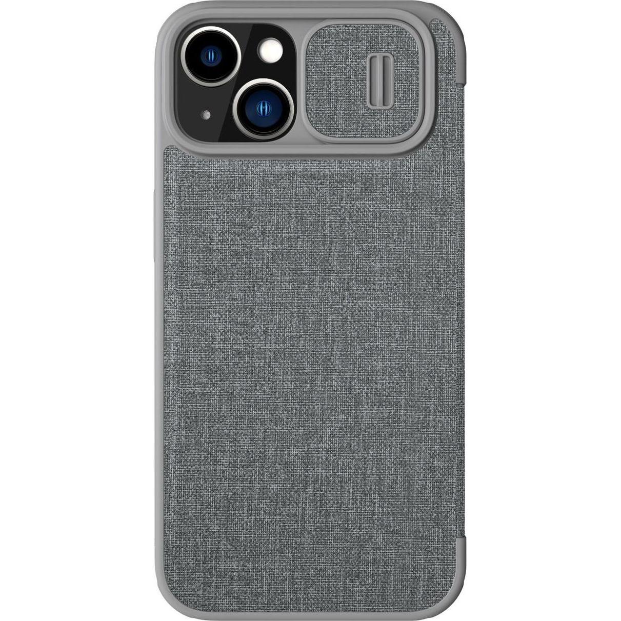 Nillkin Custodia in pelle Qin Pro in tessuto - Apple iPhone 14 Plus - Grigio (Apple iPhone 14 Plus), Cover smartphone, Grigio