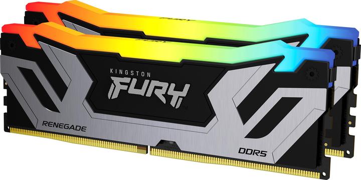 Actual product image Kingston 48GB 8800MT/s DDR5 CL42 CUDIMM Kit of 2 FURY Renegade RGB Silver (2 x 24GB, 8800 MHz, DDR5 RAM, CU-DIMM)