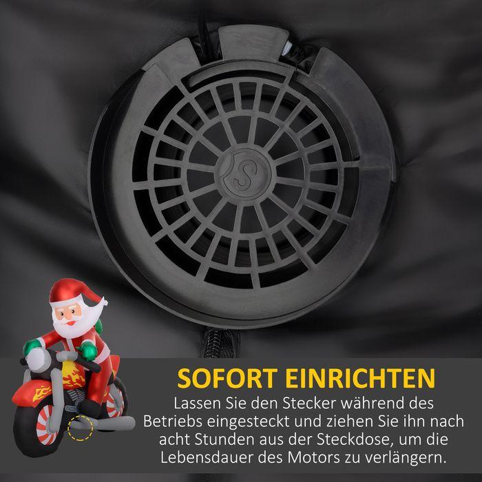 Produktbild Swisshandel24 Weihnachtsmann auf Motorrad, Gartendeko, LEDs, aufblasbar, wetterfest, 180 x 95 x 170 cm