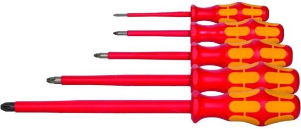 Actual product image Wera Electrician's screwdriver set for Pozidriv, with Kraftform handle, fully insulated (Pozidriv cross recess (PZ))