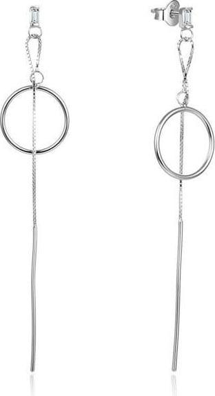 Produktbild Beneto Long silver earrings with zircons AGUP1981 (L)