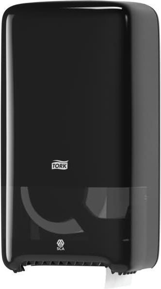 Tork 557508 Double roll toilet paper dispenser, black for midi toilet paper