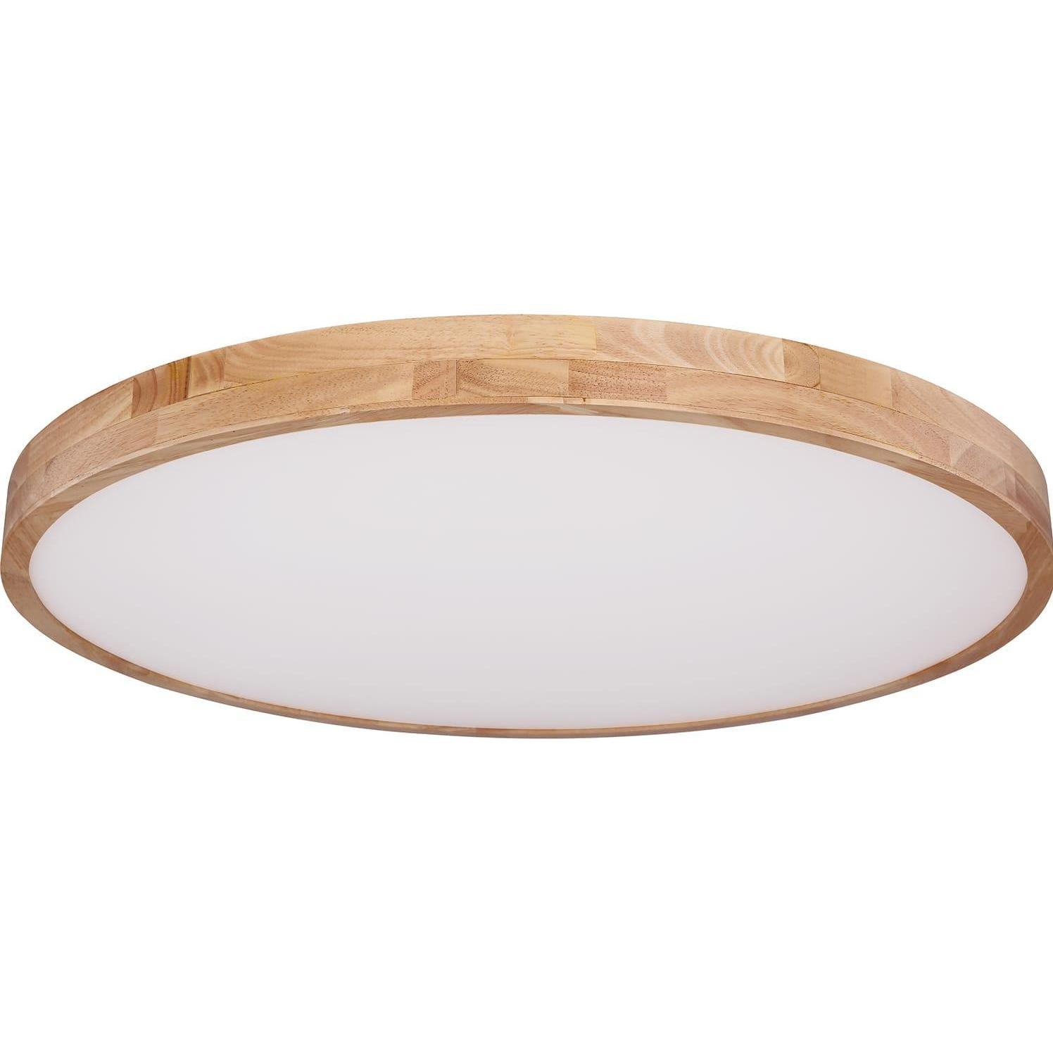 Globo, Wandleuchte + Deckenleuchte, Deckenleuchte Rainer Holzoptik 1xLED (3500 lm)
