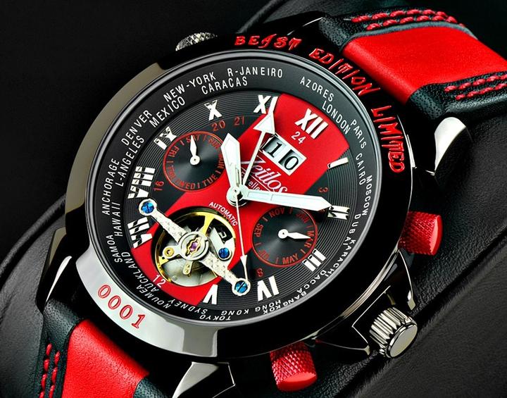 Actual product image Zeitlos Timeless Excellent GMT Beast Limited Edition Black Reference ZL-EBE-10 B (Chronograph, 44 mm)