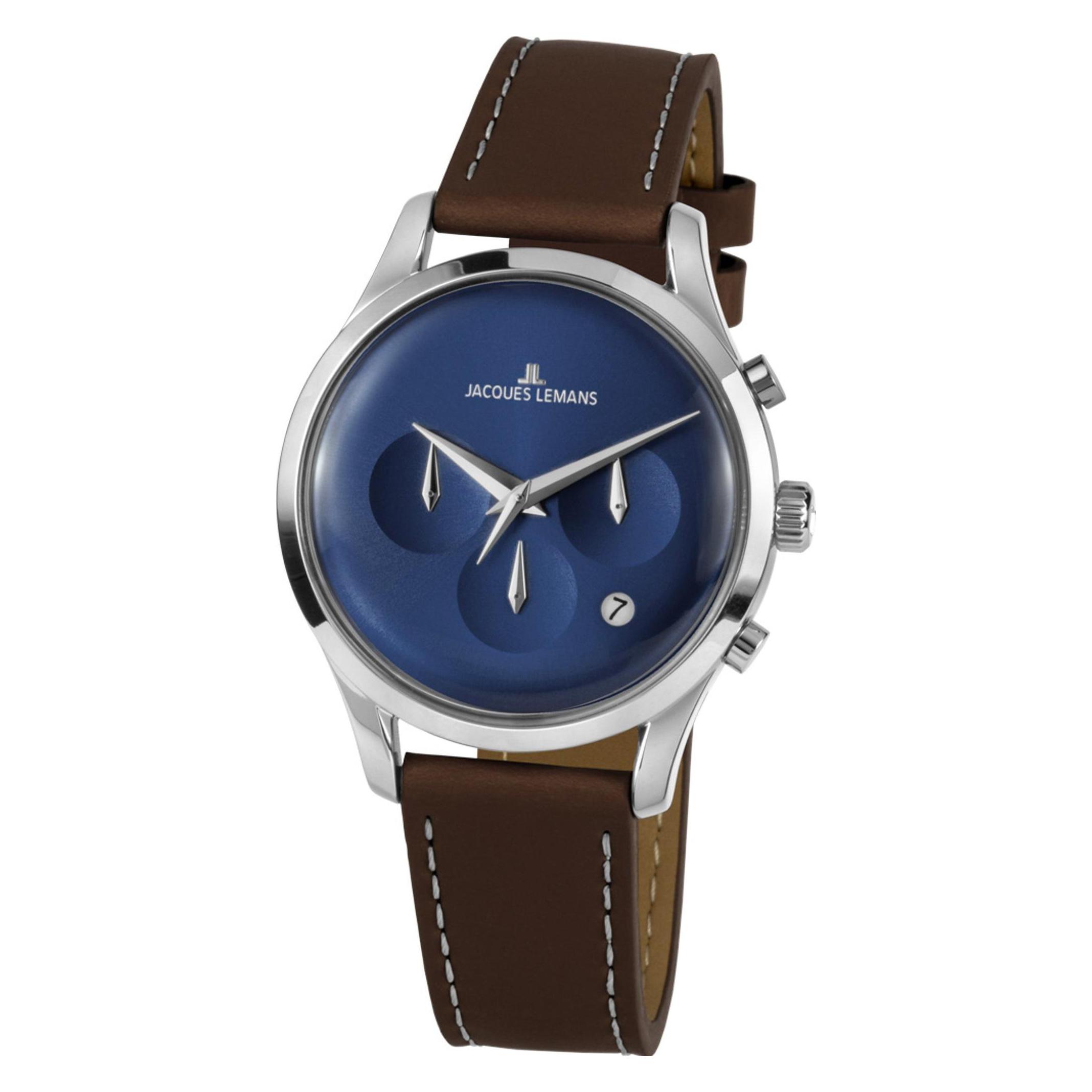 Jacques Lemans, Armbanduhr, Unisexuhr Retro Classic, Silber, (Analoguhr, 38.50 mm)