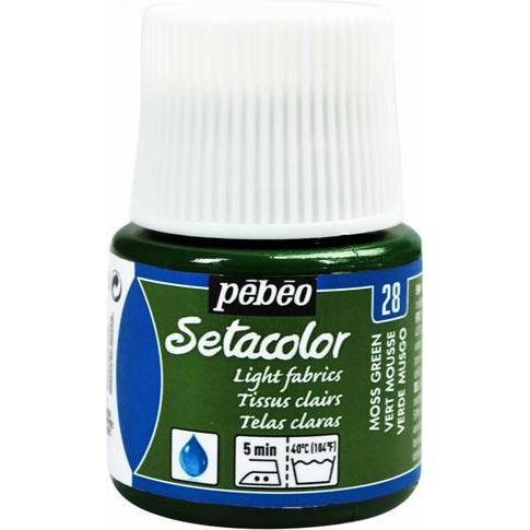 Pebeo, Künstlerfarbe + Bastelfarbe, Setacolor helle Stoffe (Moosgrün, 45 ml)