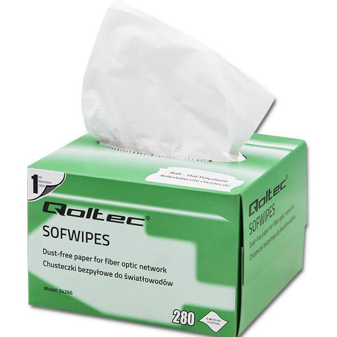 Qoltec, Tovaglioli, 54266 Dustless wipes for fiber optics (280 x, 105 x 155 cm)