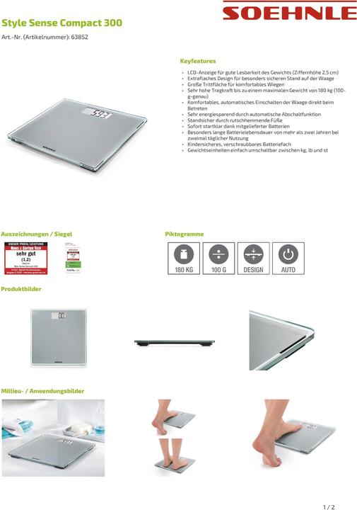 Immagine prodotto Soehnle Bilancia pesapersone (180 kg)