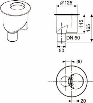 Image du produit TECE TECEdrainline évacuation verticale DN 50, 1,3 l/s (Ensemble de drainage)